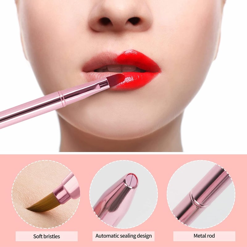 Unaone [2 Pack] Lip Brush for Lipstick, Retractable Lip Brushes, Dual-ended Makeup Brush for Lipstick Lip Gloss, Include Lid - Image 5